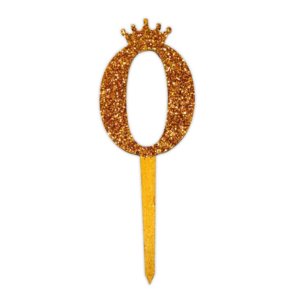 Topper Número Corona 0 MDF Pintado con Gibré