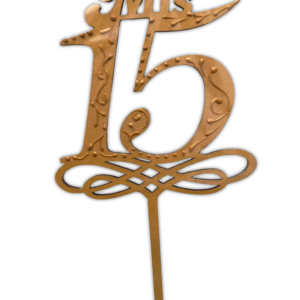 Topper Mis 15 con Adornos MDF Pintado