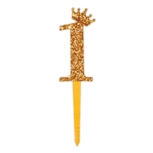 Topper Número Corona 1 MDF Pintado