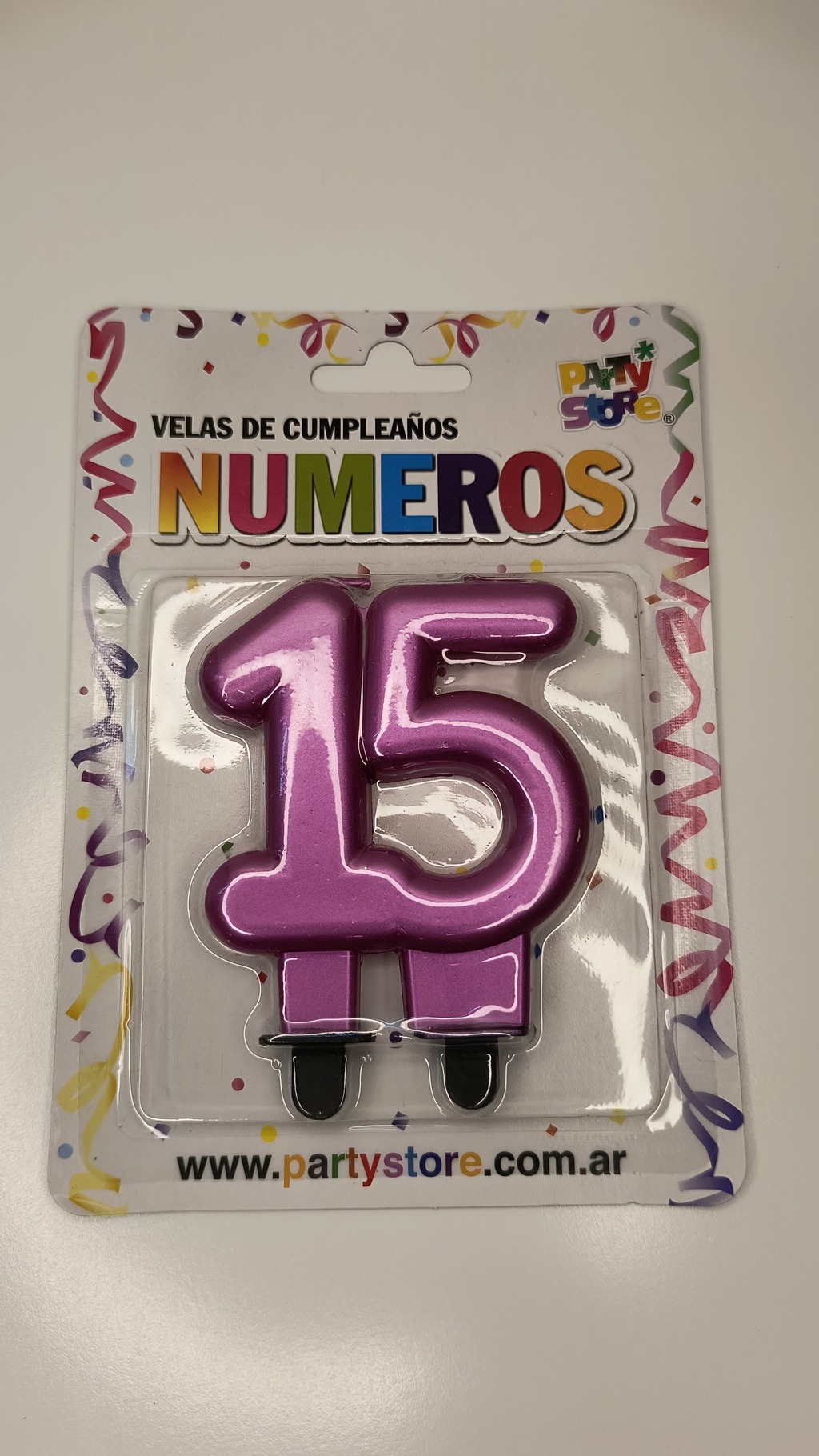 Vela Número Doble Metalizada Rosa 15 Años - Image 2