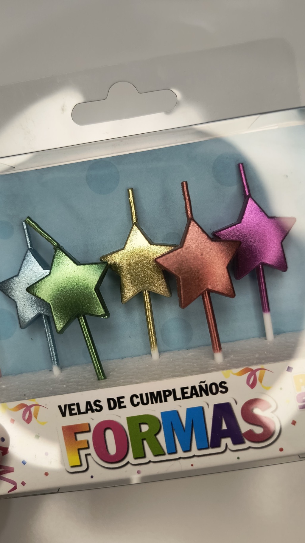 Velas Formas - Set Estrellas Metalizadas x 5 Unidades - Image 2