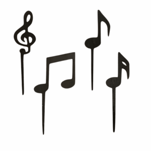 Set Topper “Notas Musicales” x4 MDF Pintado
